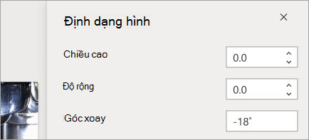 Hiển thị điều khiển định dạng hình dạng