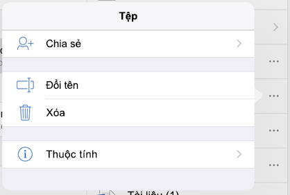 Đổi tên tệp của bạn bằng cách nhấn vào nút 3 chấm và chọn Đổi tên