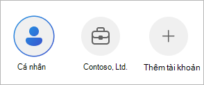 Switching between accounts in the OneDrive mobile app