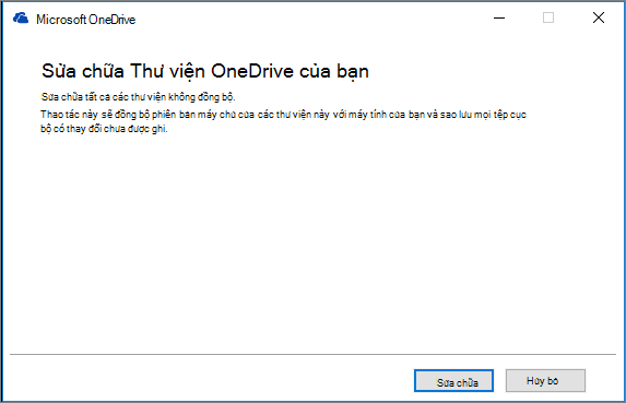 Hộp thoại sửa chữa Đồng bộ OD