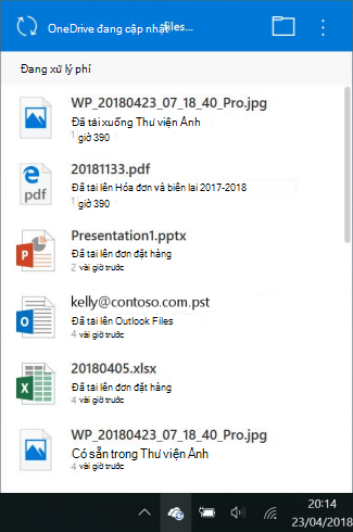OneDrive đang xử lý màn hình thay đổi