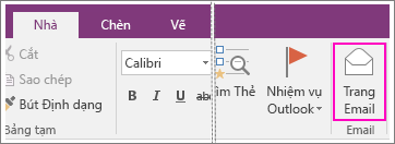Ảnh chụp màn hình của nút Trang Email trong OneNote 2016.
