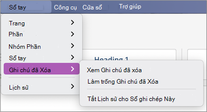 Sổ ghi chép Đã > xóa Dạng xem Ghi > chú Đã xóa Ghi chú