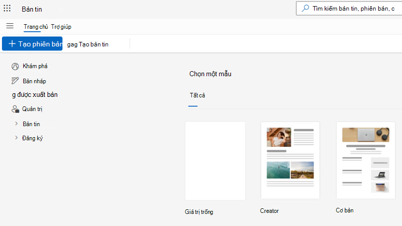 Tạo Phiên bản cho Bản tin Outlook