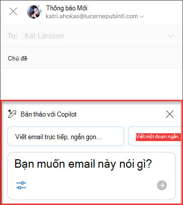 Một số Bạn muốn email này nói văn bản cho Bản thảo với Copilot trong Outlook