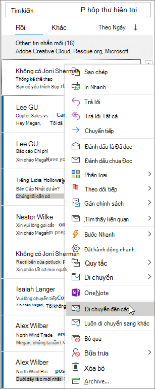 Hộp thư đến Ưu tiên trong Outlook