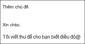 Nhập liệu Outlook.com outlook trên Web cho phép các đề xuất văn bản xuất hiện khi bạn nhập.