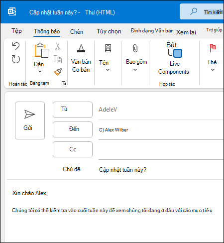 Thư Mới trong Outlook