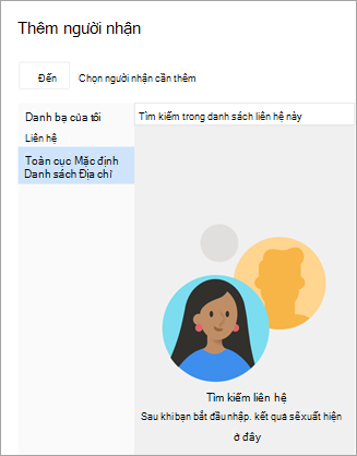 Tìm kiếm trong danh sách liên hệ hoặc sổ địa chỉ của bạn. Khi bạn tìm thấy liên hệ mà bạn muốn gửi thư, hãy chọn dấu cộng bên cạnh tên của họ.
