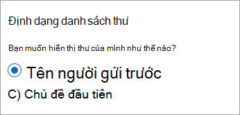 Định dạng danh sách Thư Outlook mới