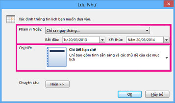 lưu lịch - chọn chi tiết
