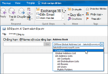 Sau khi nhập liên hệ Gmail của mình, bạn có thể tìm thấy chúng trong Office 365 bằng cách chọn Sổ Địa chỉ