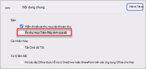 Panel Tùy chọn