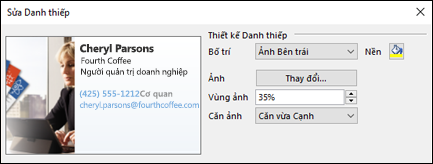 Bạn có thể thêm hình ảnh vào Danh Thiếp Điện tử.