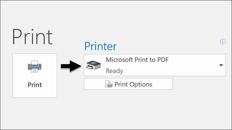 Sử dụng lệnh In để in email thành tệp PDF.