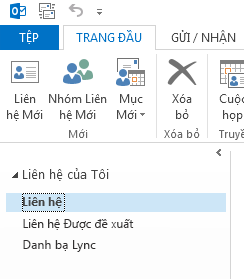 Dưới Liên hệ của Tôi, bấm chuột phải vào thư mục Liên hệ.