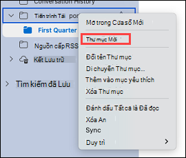 Hiển thị việc chọn thư mục trong Outlook