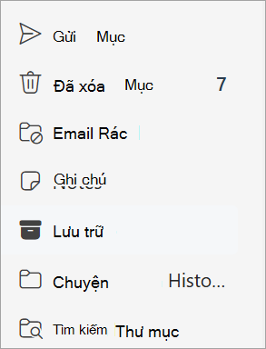 Chọn thư Lưu trữ mục từ danh sách thư mục