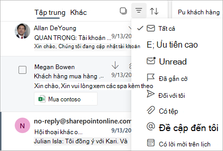 Lọc thư của bạn