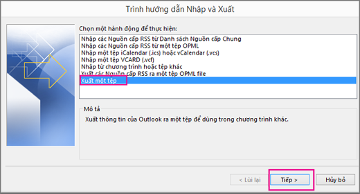 Chọn Xuất sang tệp.