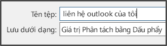Gán tên cho tệp danh bạ của bạn.