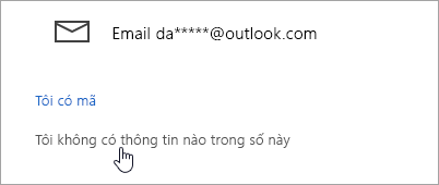 Ảnh chụp màn hình của nút Tôi không có bất kỳ nút nào trong số này