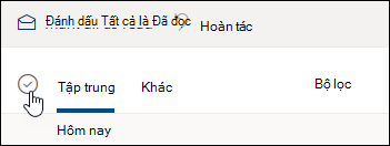 Ảnh chụp màn hình hộp kiểm bên trên danh sách thư