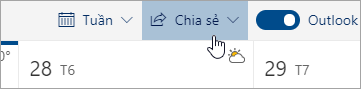 Ảnh chụp màn hình nút Chia sẻ