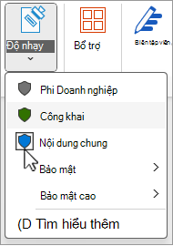 Menu Nhãn Nhạy cảm