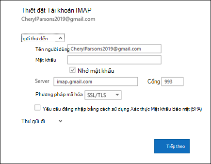 Chọn Cài đặt Máy chủ để thay đổi tên người dùng, mật khẩu và cài đặt máy chủ của bạn.