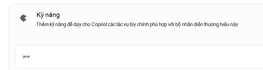 Ảnh chụp màn hình hiển thị một kỹ năng tùy chỉnh trong phần Kỹ năng.