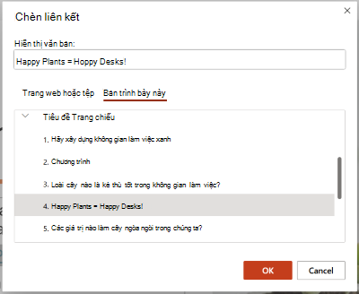 Hộp thoại Chèn Siêu kết nối