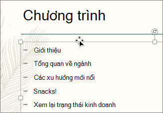 Chọn hộp văn bản có các dấu đầu dòng mà bạn muốn tạo hiệu ứng hoạt hình