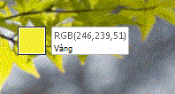 Số màu RGB đã chọn bằng cách dùng Công cụ Ống nhỏ giọt