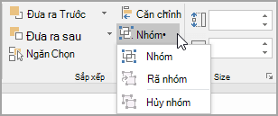 Lệnh Nhóm trong nhóm Sắp đặt PowerPoint