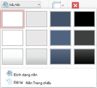 Menu Kiểu Nền trong PowerPoint cho Mac