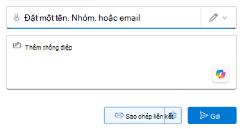 Ảnh chụp màn hình hộp thoại Chia sẻ trong PowerPoint.