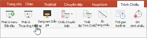 Nút Phát từ trang chiếu hiện tại