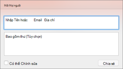 Lời mời Chia sẻ trong PPT cho Mac