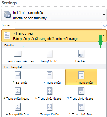 Bố trí khi in bản phân phát