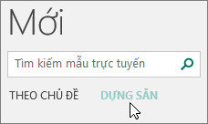 Ảnh chụp màn hình các danh mục mẫu tích hợp sẵn trong Publisher.