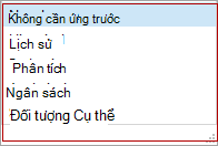 Các tùy chọn sẵn dùng cho phương pháp tính toán số tiền nâng cao