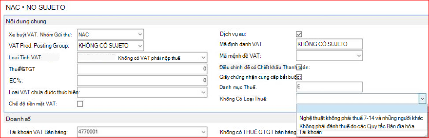 Thông tin SII trong Nhóm Đăng VAT