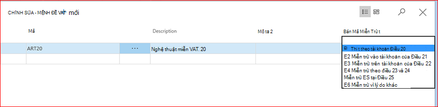 Thông tin SII về mệnh đề VAT