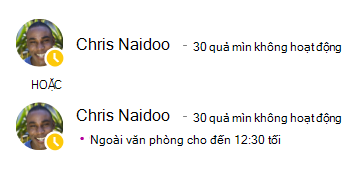 Thông báo hiện diện cho Chris