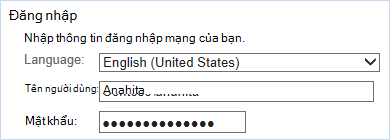 Đăng nhập bằng thông tin đăng nhập mạng
