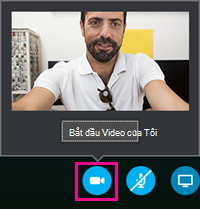 Để bắt đầu video của bạn, hãy chọn nút camera và chọn Bắt đầu video của tôi