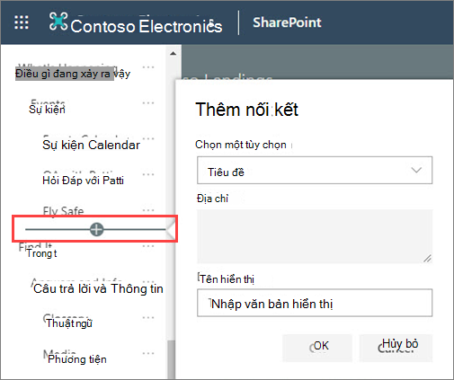 Hình ảnh về việc thêm đầu trang mới vào dẫn hướng