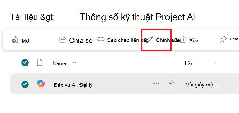Ảnh chụp màn hình hiển thị tùy chọn chỉnh sửa từ menu ngữ cảnh của tệp tác nhân.