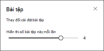Chọn số bài tập cần hiển thị.